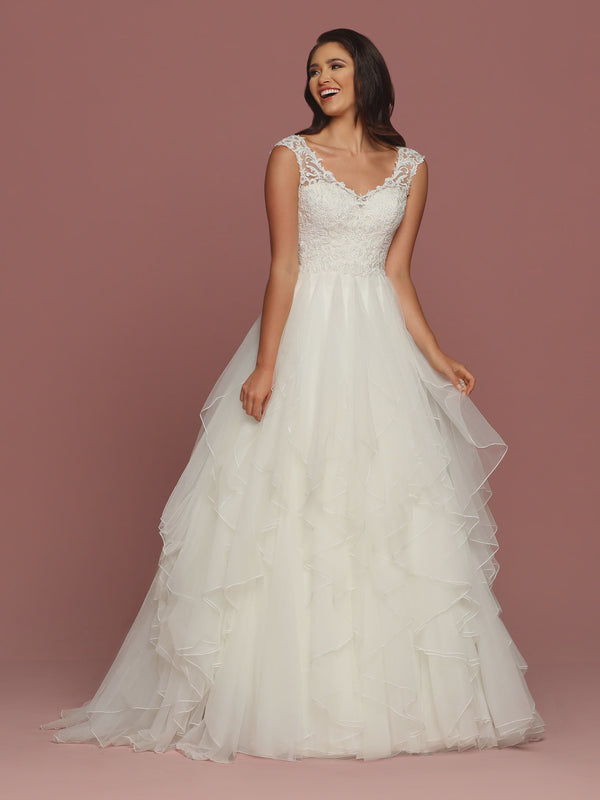 DaVinci Bridal 50501 White Ruffle Tulle Ballgown