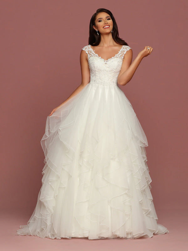 DaVinci Bridal 50501 White Ruffle Tulle Ballgown