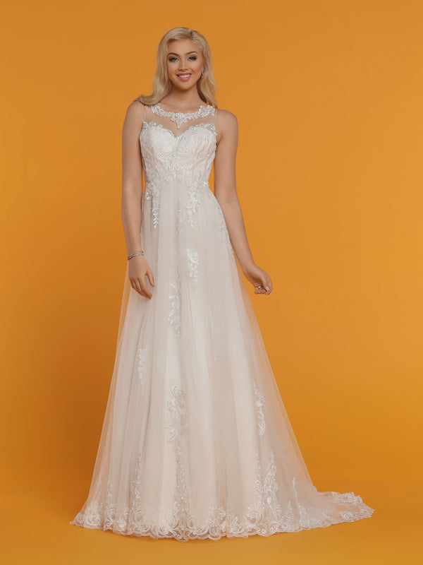 DaVinci Bridal 50519 Ivory Illusion Bodice A-Line Dress