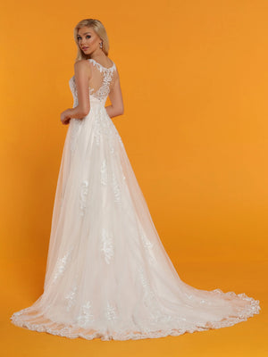 DaVinci Bridal 50519 Ivory Illusion Bodice A-Line Dress