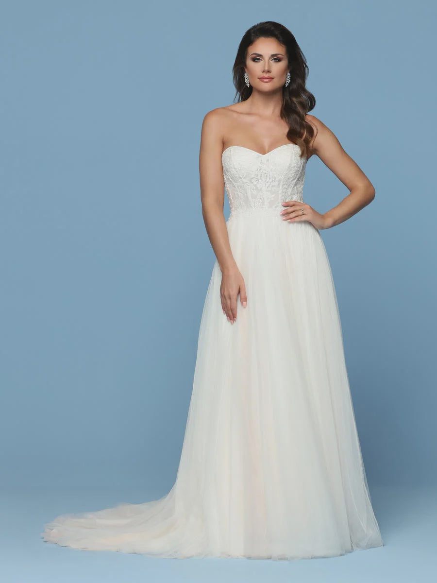ivory blush wedding dress Blush and Ivory Mixed Tulle Romantic Wedding Dress