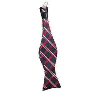 Red, White and Navy  Blue Plaid Self-Tie Bow-Tie Romario Manzini 