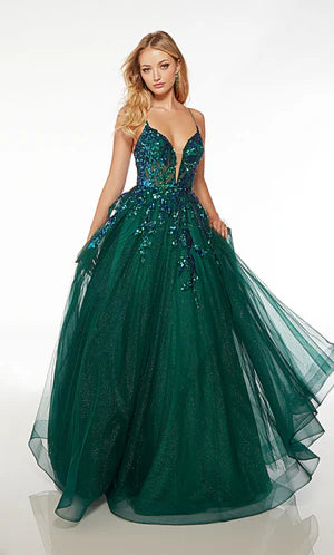 ALYCE Paris 61575 Emerald Green Sequin Tulle Ballgown - Size 26