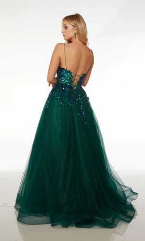 ALYCE Paris 61575 Emerald Green Sequin Tulle Ballgown - Size 26