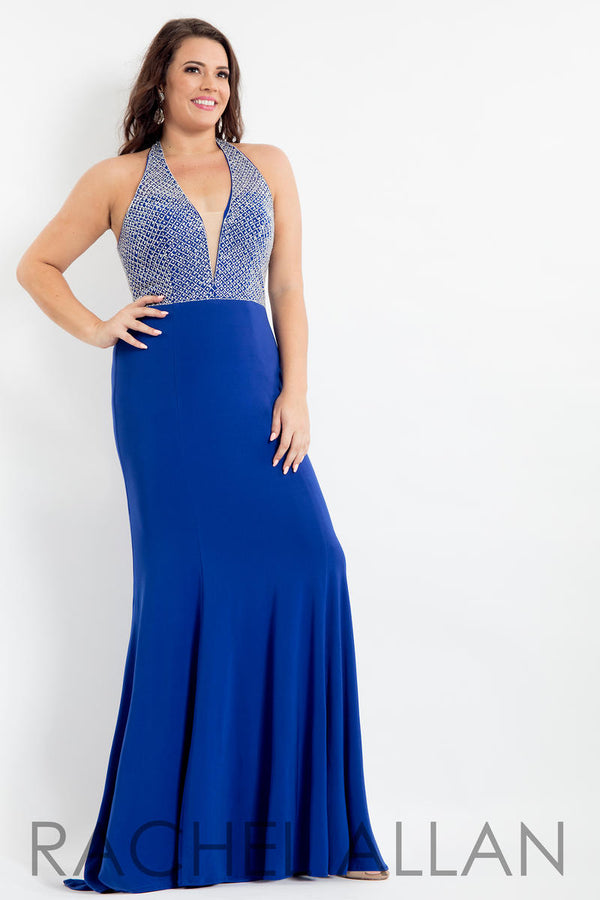 Rachel Allan 6326 Royal Blue Halter Jersey Dress *FINAL SALE* Rachel Allan 