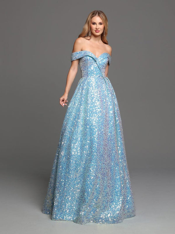 Sparkle Prom 72261 Magic Blue Sequin Off the Shoulder Ballgown