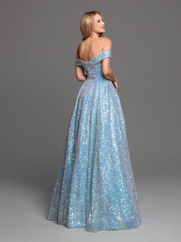 Sparkle Prom 72261 Magic Blue Sequin Off the Shoulder Ballgown