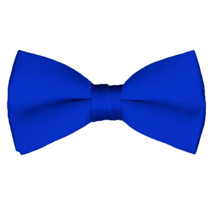 New Solid Satin Pretied Bow Ties - Royal Blue