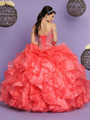 Da Vinci Quinceañera Dress 80377 Melon Da Vinci Quinceañera 