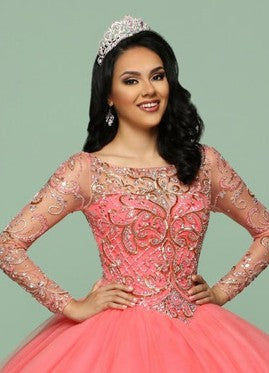 Da Vinci Quinceañera Dress 80393 Melon Da Vinci Quinceañera 