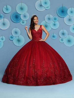 Da Vinci Quinceañera Dress 80441 Claret Da Vinci Quinceañera 