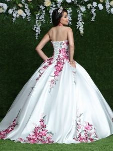 Da Vinci Quinceañera Dress 80457 Black Floral Da Vinci Quinceañera 