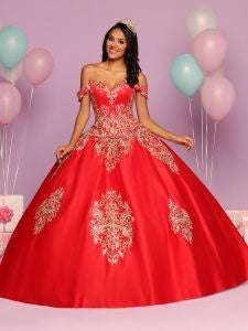 Da Vinci Quinceañera Dress 80479 Red Gold Da Vinci Quinceañera 