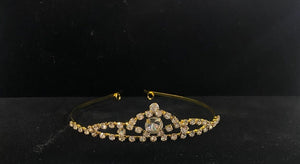 Gold Crystal Rhinestone 1" Tiara of Perfection Rhinestone Jewelry Corp 