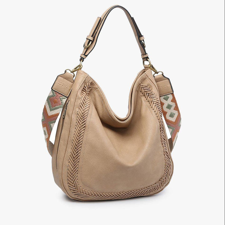 Aris Whipstitch Hobo Crossbody - Dark Teal or Tan