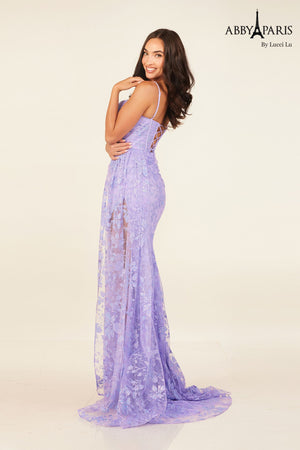 Lucci Lu 90342 Floral Design Fitted Dress Lucci Lu 