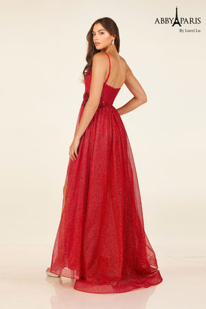 Lucci Lu 90344 Corset Bodice Glitter Tulle A-Line Dress Lucci Lu 