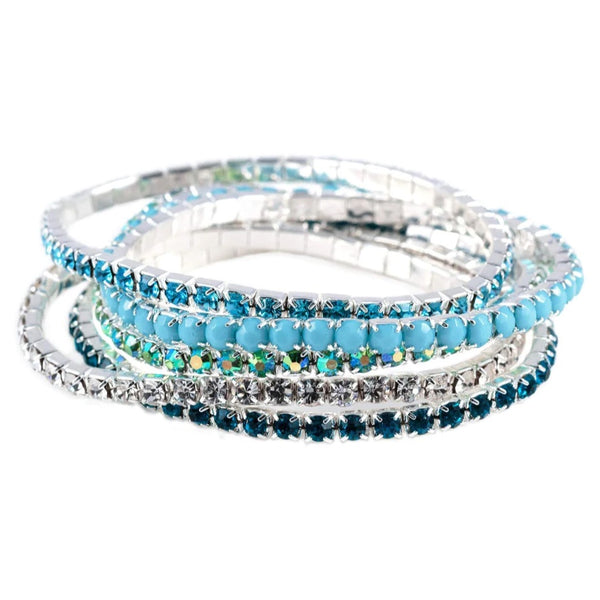 5 Piece Stretch Bracelets - Evening Breeze