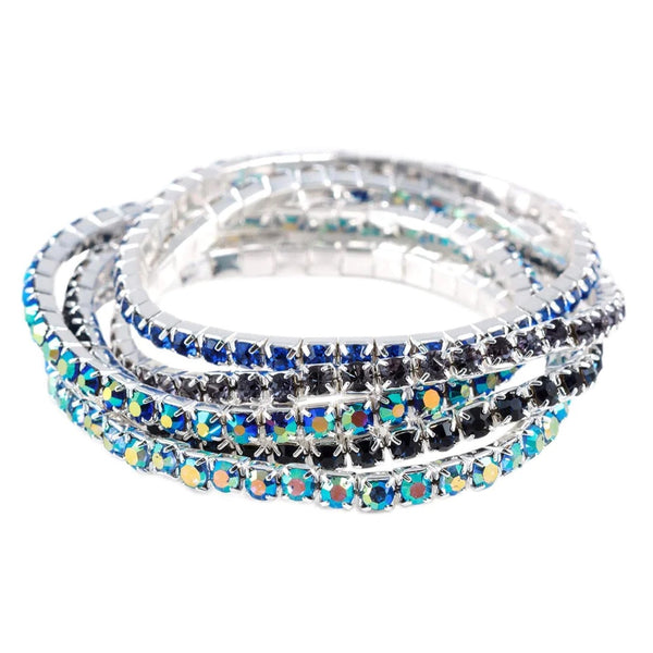 5 Piece Stretch Bracelets - Caribbean Blue