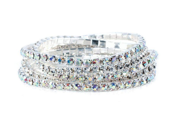 5 Piece Stretch Bracelets - Aurora Borealis