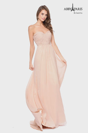 Lucci Lu 93003 Sweetheart Chiffon Dress with Lace Up Back Lucci Lu 
