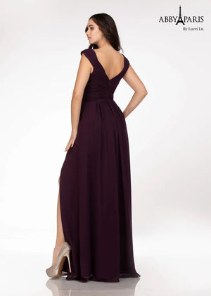 Lucci Lu 93060 Eggplant Chiffon Dress Lucci Lu 