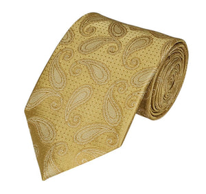 Honey Gold Paisley Design Woven Necktie Romario Manzini 