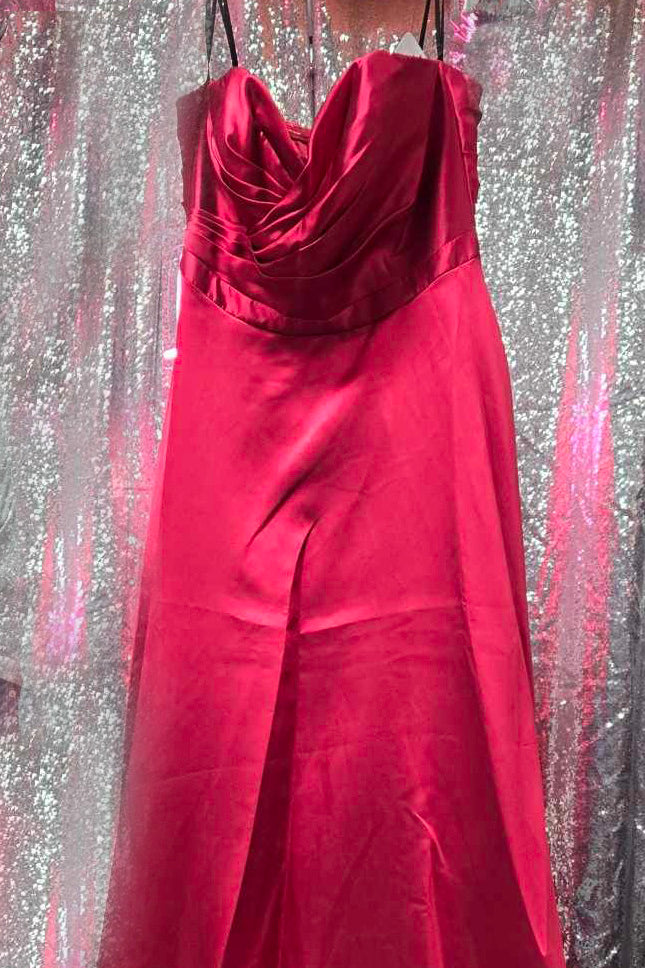 Alyce Paris 1425 Sangria Sweetheart Mikado A-Line Dress with Pockets - Size 14