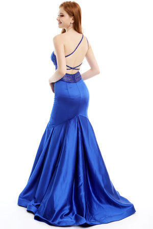 Ava Presley 36054 Royal Blue Satin Mermaid Dress Ava Presley 