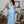 ATHENA PROM 8088 Iridescent Blue Deep V-Neck Sequin Dress