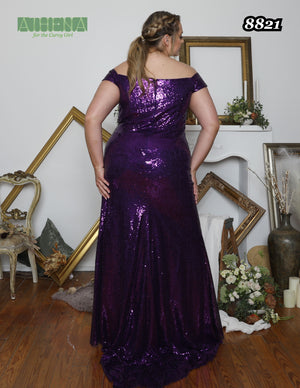 ATHENA PROM 8821 Sequin Off the Shoulder Dress Athena Prom 