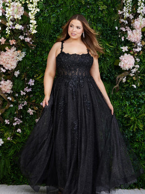 ATHENA PROM 8846 Gray Tulle and Lace A-Line Dress Athena Prom 