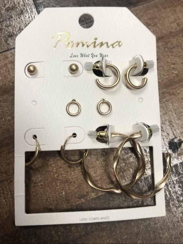 Alex Gold Earring 5 Pair Set