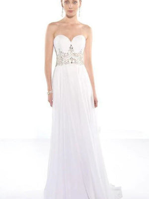 ALYCE Paris 1006 Diamond White Chiffon Dress Alyce Paris 
