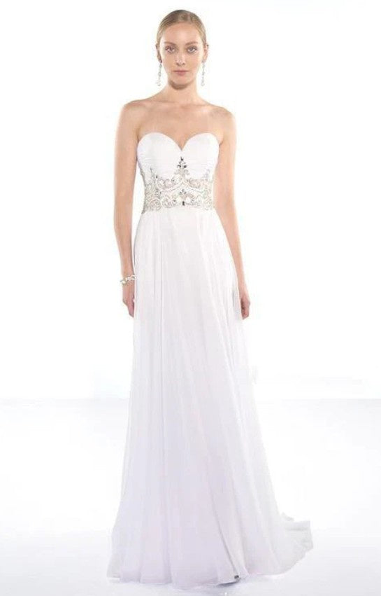 ALYCE Paris 1006 Diamond White Chiffon Dress Alyce Paris 