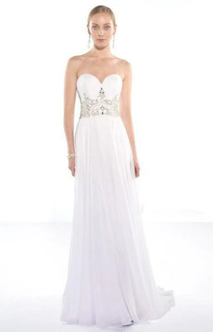 ALYCE Paris 1006 Diamond White Chiffon Dress Alyce Paris 