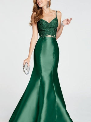 ALYCE Paris 1408 Emerald Green 2 Piece Mermaid Dress Alyce Paris 