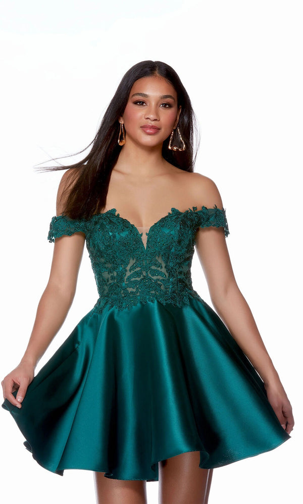 ALYCE Paris 3141 Black A-Line Cocktail Dress
