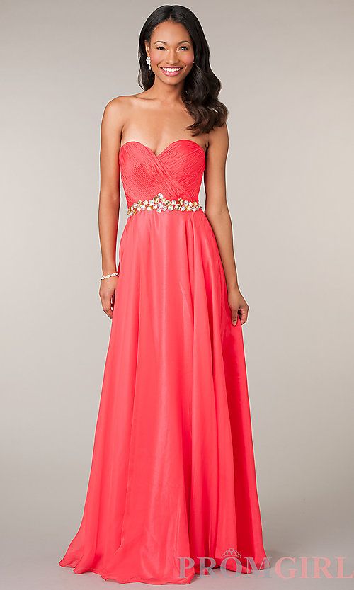 ALYCE Paris 35576 Watermelon Sweetheart Chiffon A-Line Dress Alyce Paris 