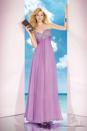 ALYCE Paris 35587 Orchid Jeweled Sweetheart Chiffon Dress Alyce Paris 