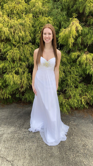 ALYCE Paris 35591 White Sweetheart Chiffon Dress Alyce Paris 