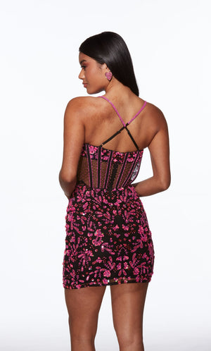 ALYCE Paris 40093 Beaded & Sequin Design Mini Dress Alyce Paris 
