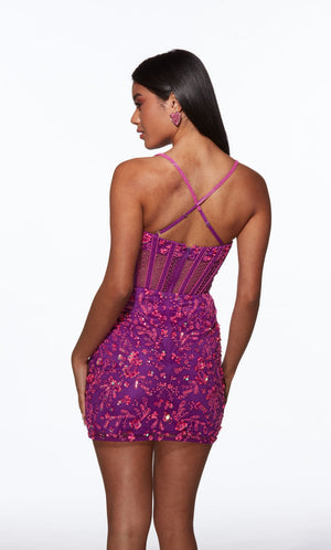 ALYCE Paris 40093 Beaded & Sequin Design Mini Dress Alyce Paris 