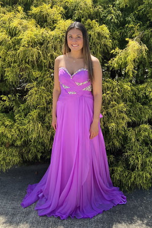 ALYCE Paris 6426 Radiant Orchid Sweetheart Chiffon Dress Alyce Paris 