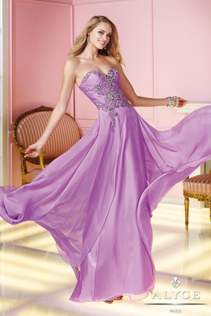 Alyce Paris 6231 Orchid Purple Chiffon Dress