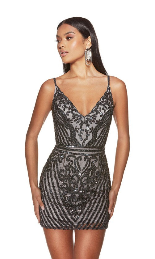 ALYCE Paris 4883 Detail Beaded Cocktail Dress