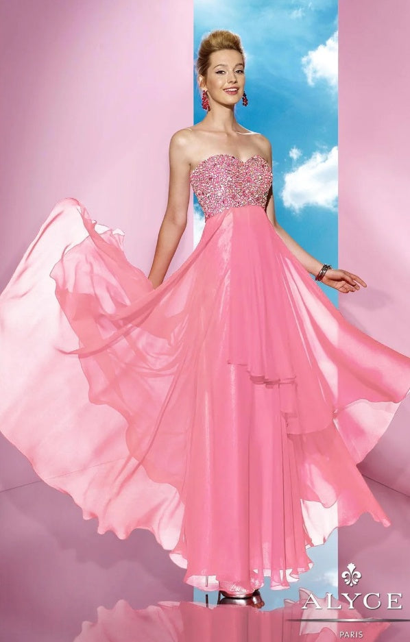ALYCE Paris 35620 Petal Pink Sweetheart Chiffon Dress Alyce Paris 