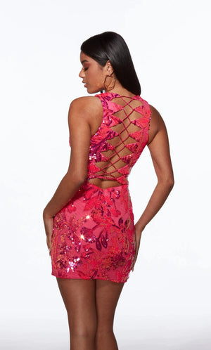 ALYCE Paris 40083 Barbie Opal Sequin Floral Design Cocktail Dress Alyce Paris 