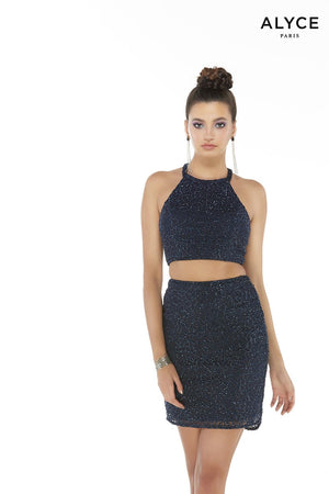 ALYCE Paris 4311 Navy 2 Piece Beaded Cocktail Dress *FINAL SALE* Alyce Paris 
