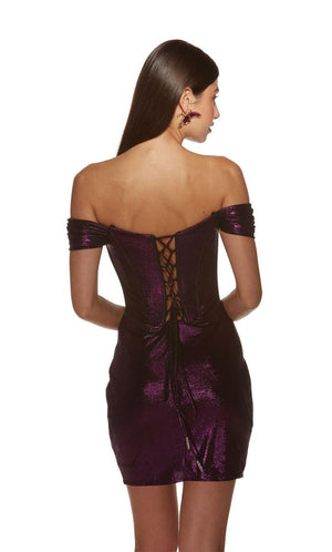 ALYCE Paris 4844 Metallic Jersey Cocktail Dress ALYCE Paris 